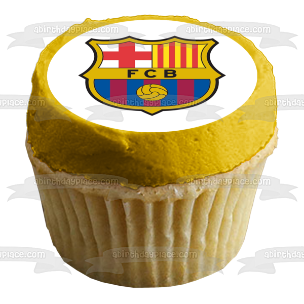 Adorno comestible para tarta con el logotipo del Barça del Fcb Barcelona, ​​imagen ABPID15021 