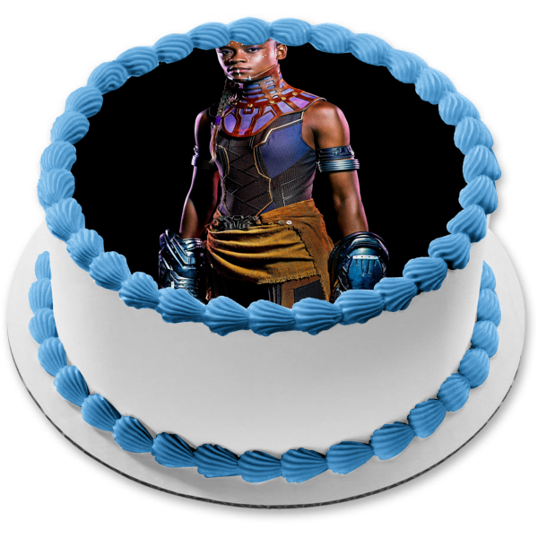 Black Panther Shuri Black Background Edible Cake Topper Image ABPID15068