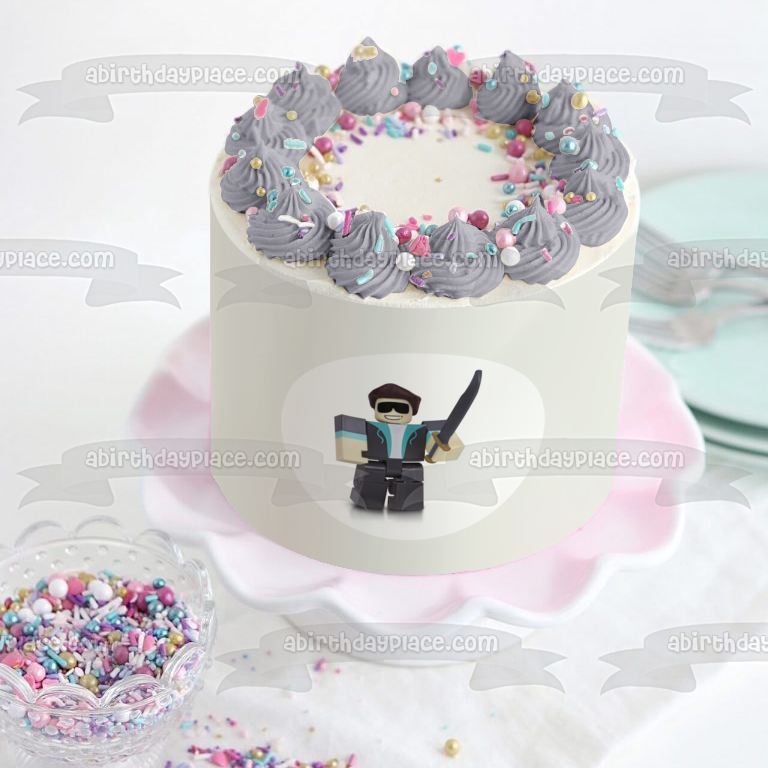 Imagen de decoración comestible para tarta de piel gris de Roblox Loleris ABPID15110 