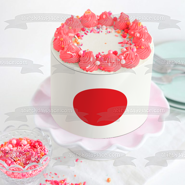 Imagen comestible para decoración de tarta con círculo rojo ABPID13523 