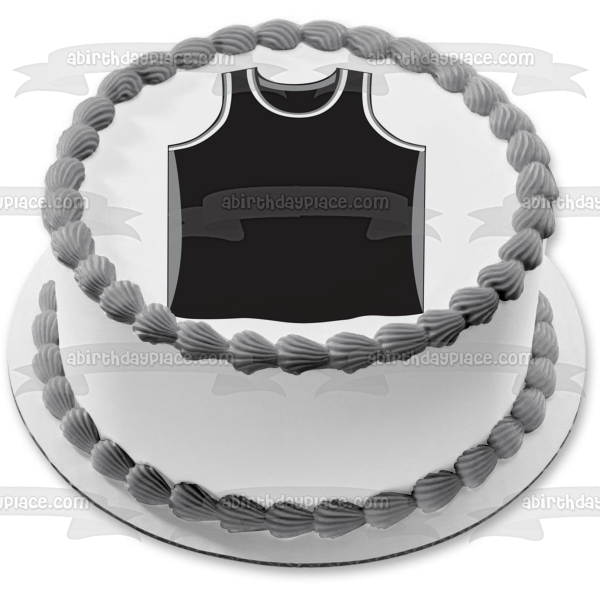 Adorno comestible para tarta de jersey negro deportivo Imagen ABPID13544 