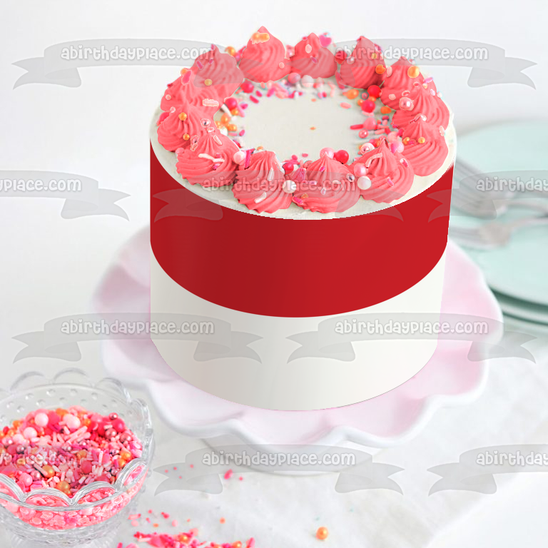 Decoración comestible para tarta con bandera de Mónaco, imagen ABPID13562 