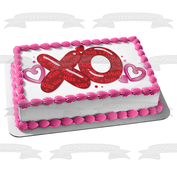 Imagen comestible para decoración de tarta Xo Kiss Hug Hearts ABPID13584 