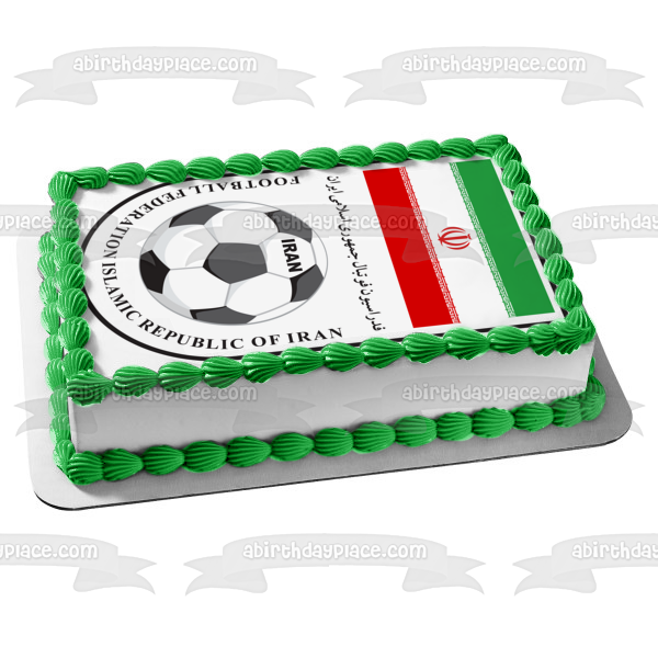 Iran National Football Team Logo Edible Cake Topper Image ABPID20617