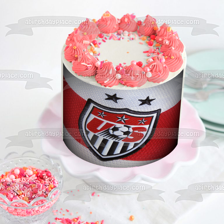 Adorno comestible para tarta con el logotipo de la camiseta de fútbol femenina de EE. UU. 2015 ABPID20632 