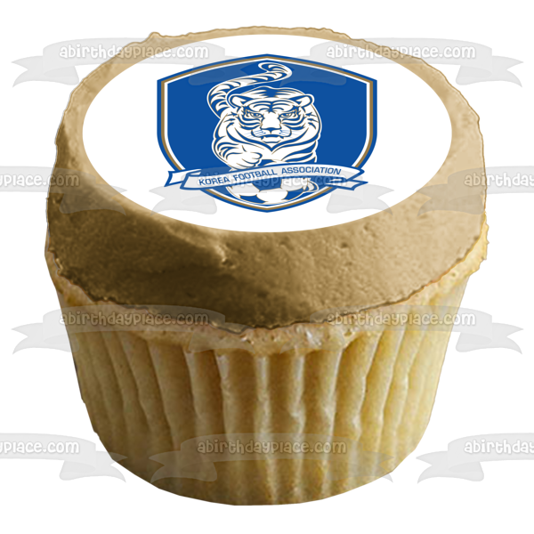 Imagen comestible para decoración de tarta con el logotipo de la Asociación de Fútbol de la República de Corea ABPID20640 