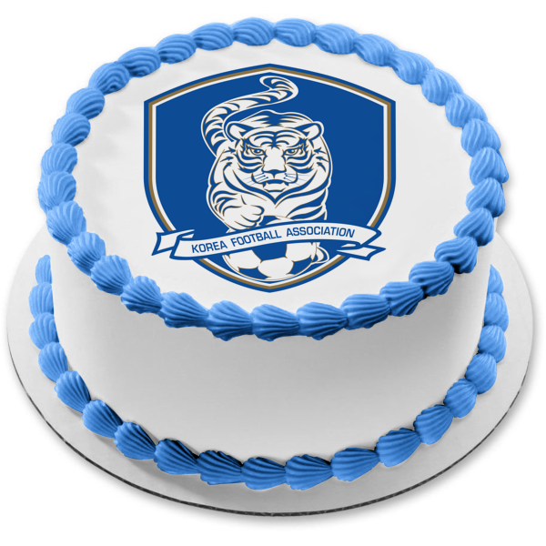 Imagen comestible para decoración de tarta con el logotipo de la Asociación de Fútbol de la República de Corea ABPID20640 