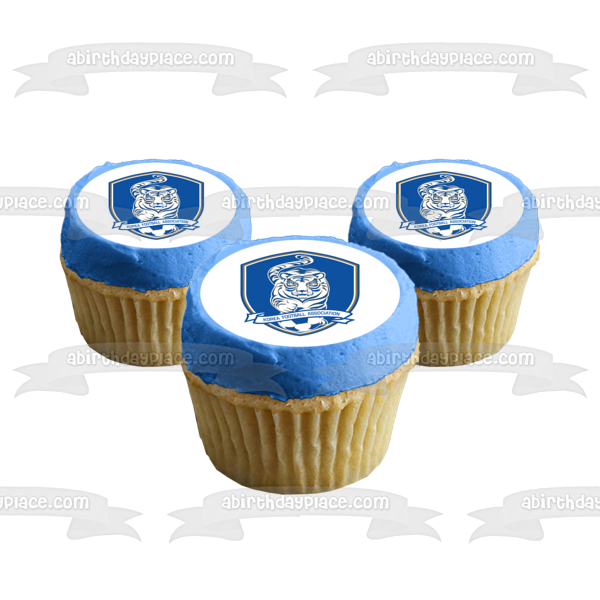 Imagen comestible para decoración de tarta con el logotipo de la Asociación de Fútbol de la República de Corea ABPID20640 