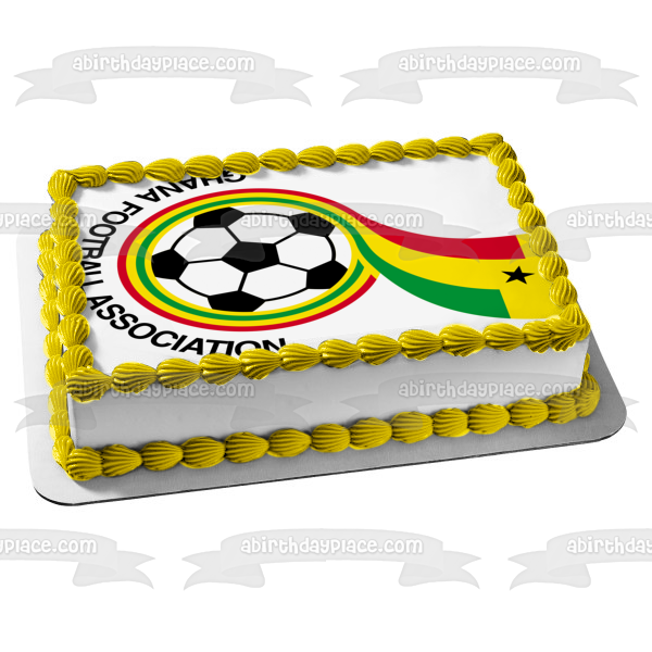 Ghana Football Association Logo Football Soccer Edible Cake Topper Image ABPID20645