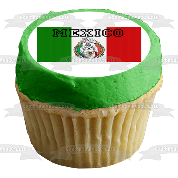 Mexico World Cup Flag Edible Cake Topper Image ABPID20649