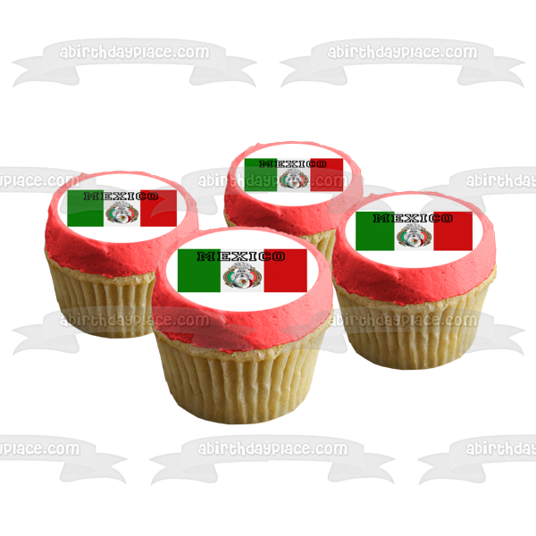 Mexico World Cup Flag Edible Cake Topper Image ABPID20649