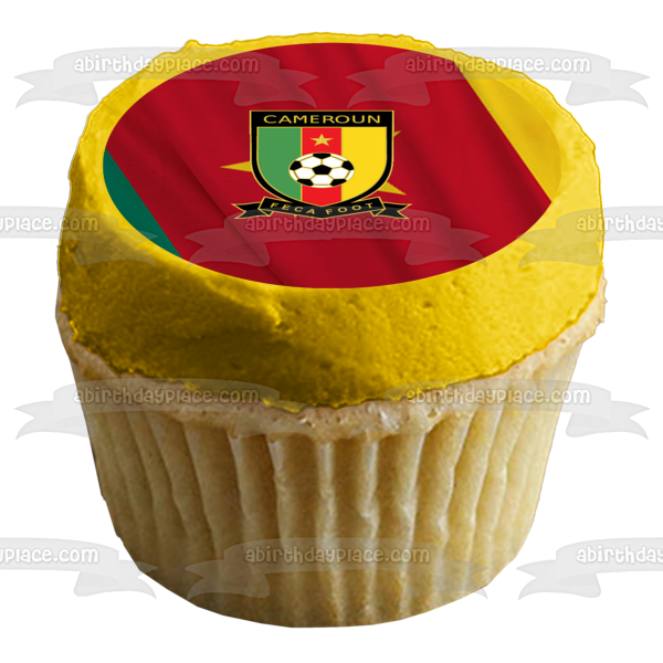 Imagen comestible para tarta con bandera del equipo nacional de fútbol de Camerún ABPID20660 