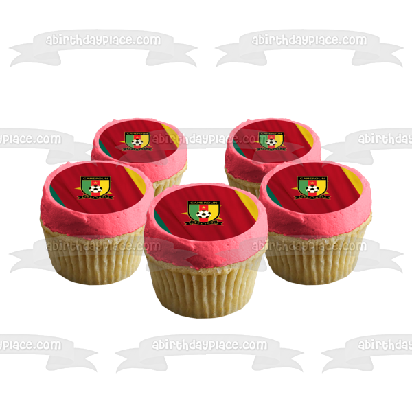 Cameroon National Football Team Flag Edible Cake Topper Image ABPID20660