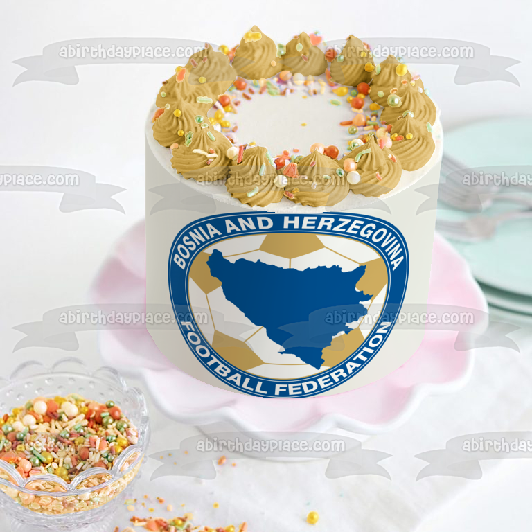 Bosnia and Herzegovina National Football Federation Team Logo Edible Cake Topper Image ABPID20664