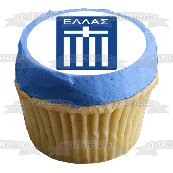 Greece National Football Team Logo Edible Cake Topper Image ABPID20666