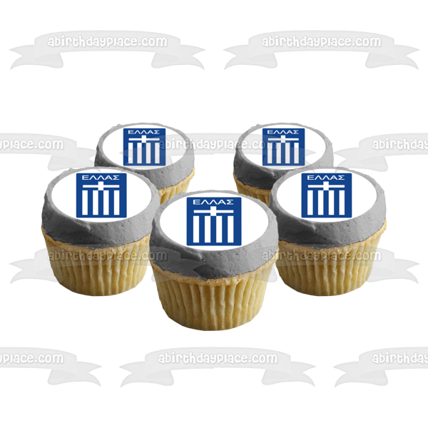 Greece National Football Team Logo Edible Cake Topper Image ABPID20666