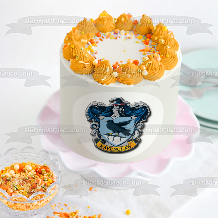 Adorno comestible para tarta con escudo de Ravenclaw de Hogwarts de Harry Potter, imagen ABPID15500 