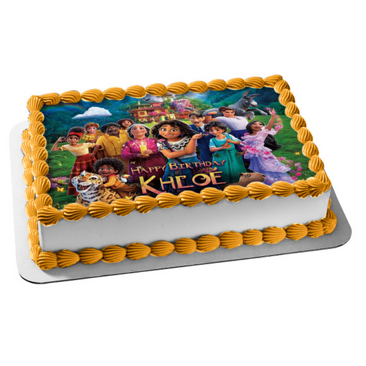 Disney Encanto Group Photo Mirabel Bruno Isabela Luisa Dolores Edible Cake Topper Image ABPID56259