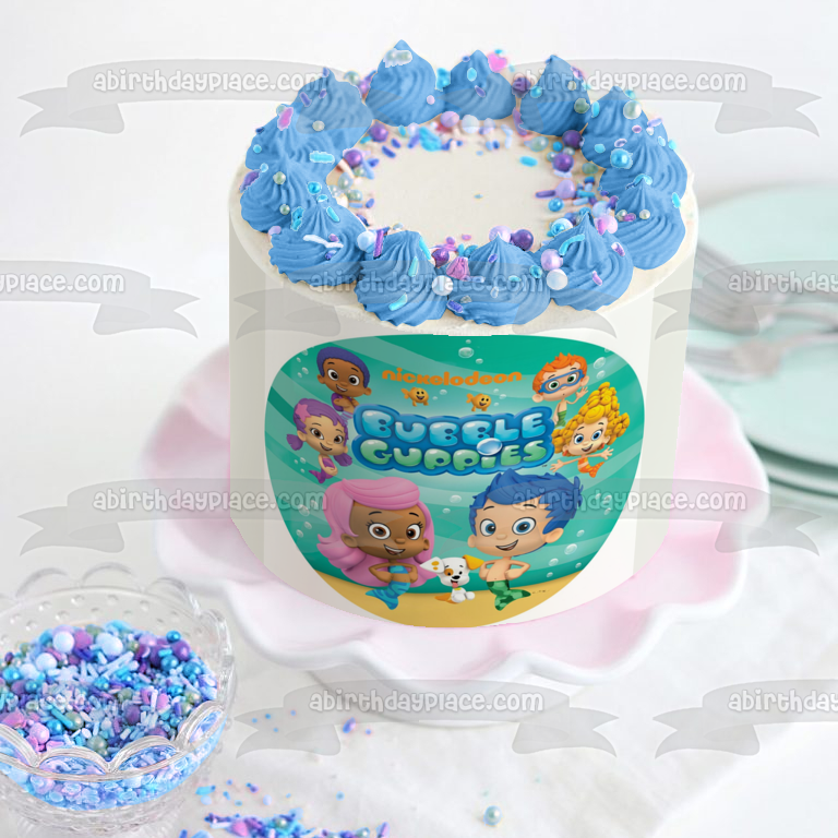 Bubble Guppies Log Gil Molly Deema Goby Oona Nonny Edible Cake Topper Image ABPID21746