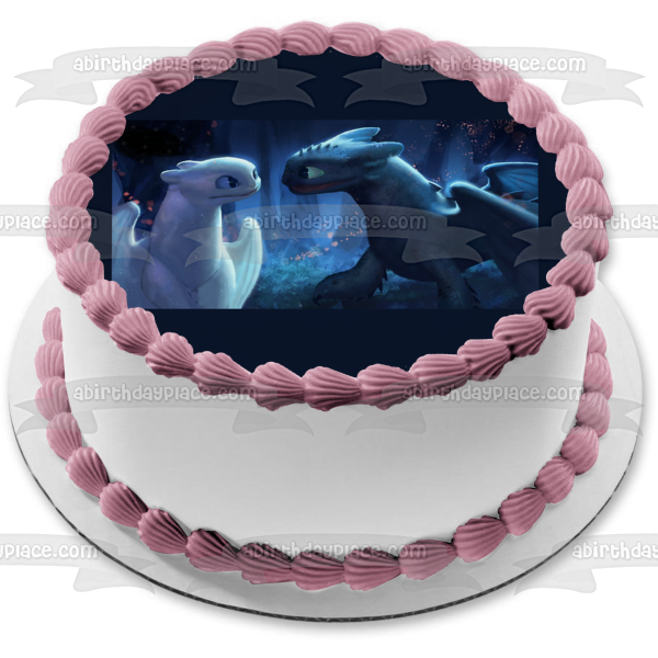 Decoración comestible para tarta de Cómo entrenar a tu dragón, furia nocturna, furia ligera, imagen ABPID21761 