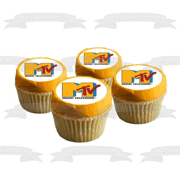 Imagen comestible para decoración de tarta con logotipo de Mtv, música, televisión, ABPID21775 