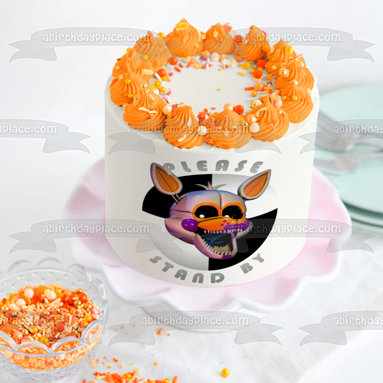 Five Nights at Freddy's Please Stand by Funtime Lolbit - Decoración comestible para tarta, imagen ABPID22059 