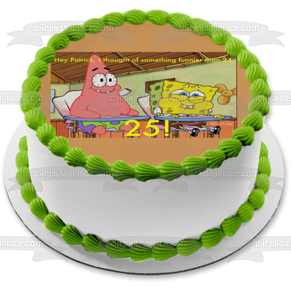 Decoración comestible para tarta de Bob Esponja y Patricio en el aula, imagen ABPID21833 