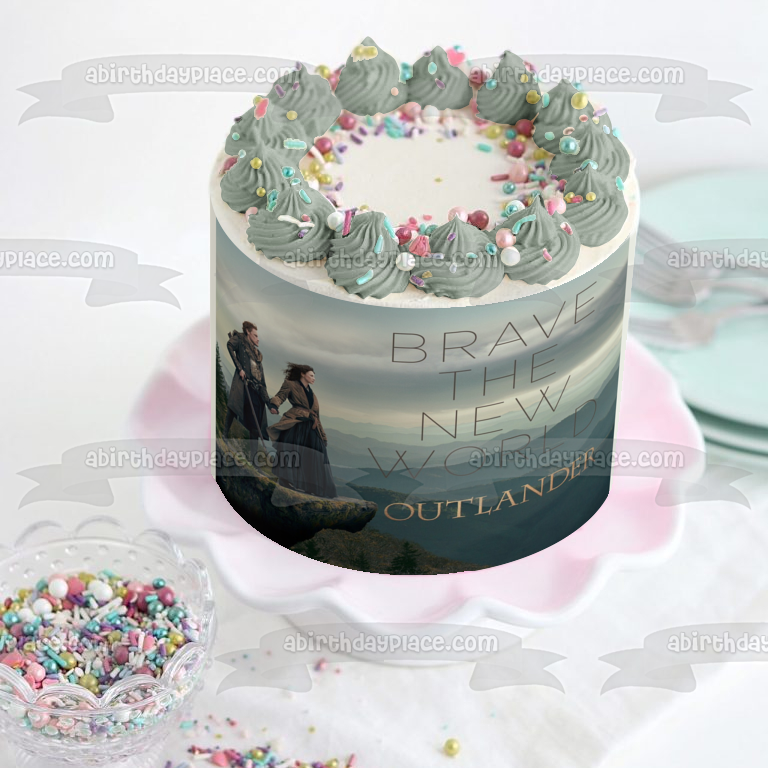 Outlander Claire Frasier Jamie Frasier Cima de la montaña Imagen comestible para decoración de tarta ABPID21845 