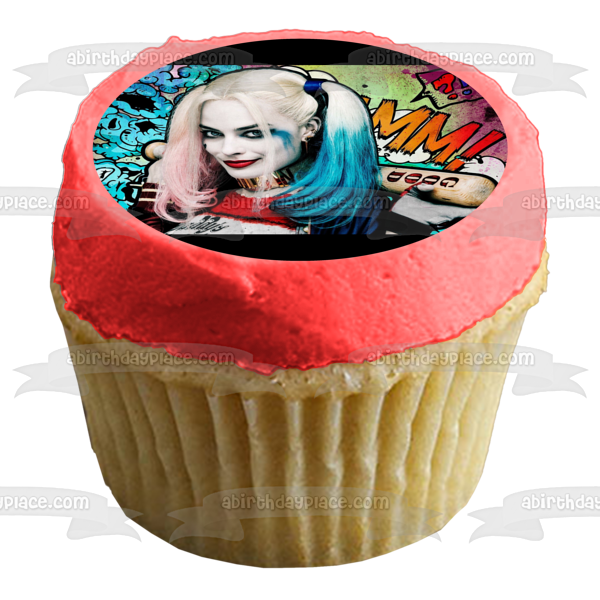 DC Comics Harley Quinn Fondo de graffiti Imagen comestible para decoración de tarta ABPID21848 