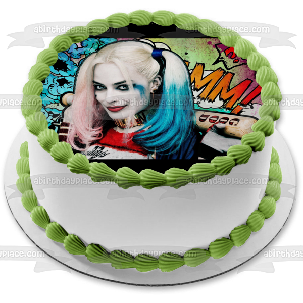 DC Comics Harley Quinn Fondo de graffiti Imagen comestible para decoración de tarta ABPID21848 