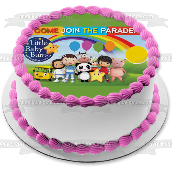 Little Baby Bum Ven y únete al desfile Jacus Twinkle The Star Yellow Bus Adorno comestible para tarta Imagen ABPID22111 