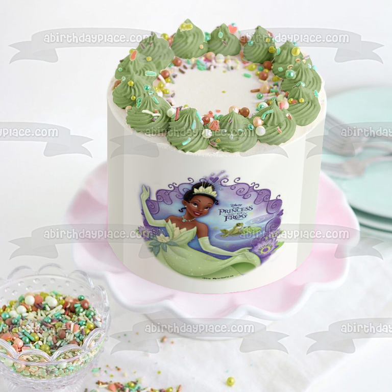 Adorno comestible para tarta de la princesa Tiana de Disney, la princesa y el sapo, imagen ABPID22131 