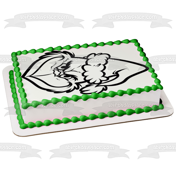 The Grinch Black and White Drawing Edible Cake Topper Image ABPID21956