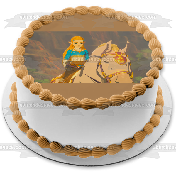 Decoración comestible para tarta con la leyenda de Zelda Breath of the Wild Zelda Horse Storm, imagen ABPID22360 