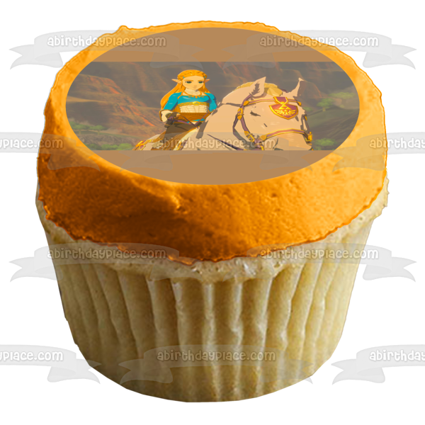 Decoración comestible para tarta con la leyenda de Zelda Breath of the Wild Zelda Horse Storm, imagen ABPID22360 