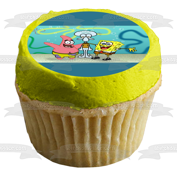 SpongeBob SquarePants Patrick Squidword Bikini Bottom Edible Cake Topper Image ABPID23503