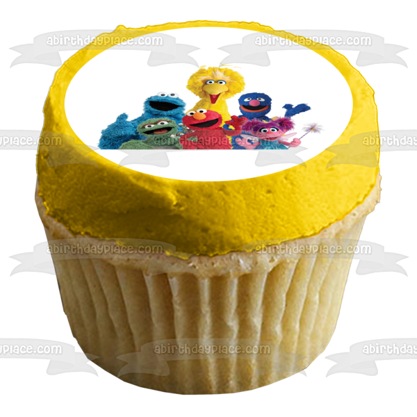 Adorno comestible para tarta de Barrio Sésamo, Elmo, Elmo, el monstruo de las galletas, Oscar, el gruñón, Abby Cadabby, imagen ABPID22412 