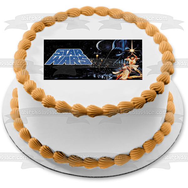 Star Wars Princess Leia Luke Skywalker Darth Vader Lightsaber Edible Cake Topper Image ABPID22503