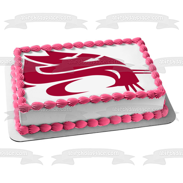 Washington State Cougars Football Logo NCAA Edible Cake Topper Image ABPID24093