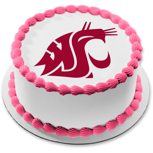 Imagen comestible para tarta con logotipo de fútbol de los Cougars del Estado de Washington ABPID24093 