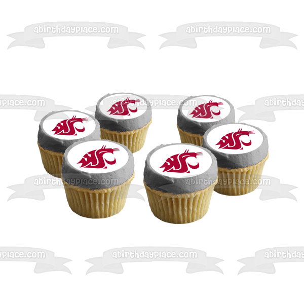 Washington State Cougars Football Logo NCAA Edible Cake Topper Image ABPID24093