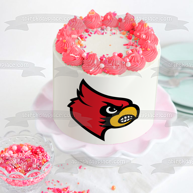 University of Louisville Cardinal Logo NCAA Edible Cake Topper Image ABPID24170