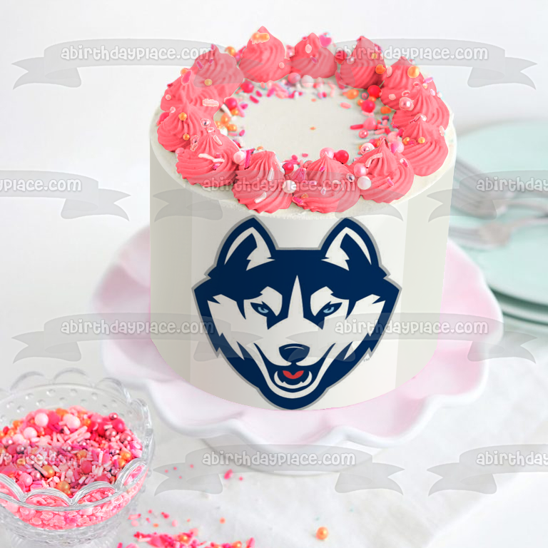 University of Connecticut Huskies Men's Basketball Team Logo NCAA Edible Cake Topper Image ABPID24384