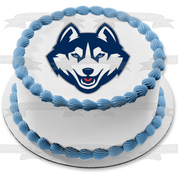 University of Connecticut Huskies Men's Basketball Team Logo NCAA Edible Cake Topper Image ABPID24384