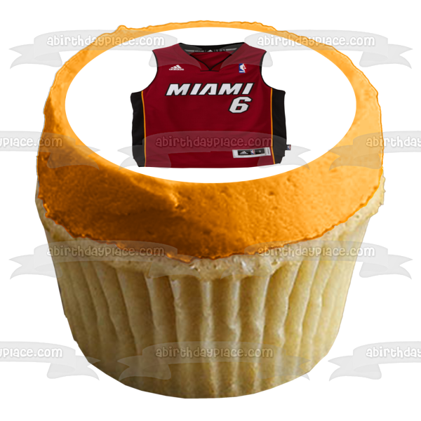 NBA Miami Heat Basketball 2012 Jersey Number 6 Edible Cake Topper Image ABPID24386