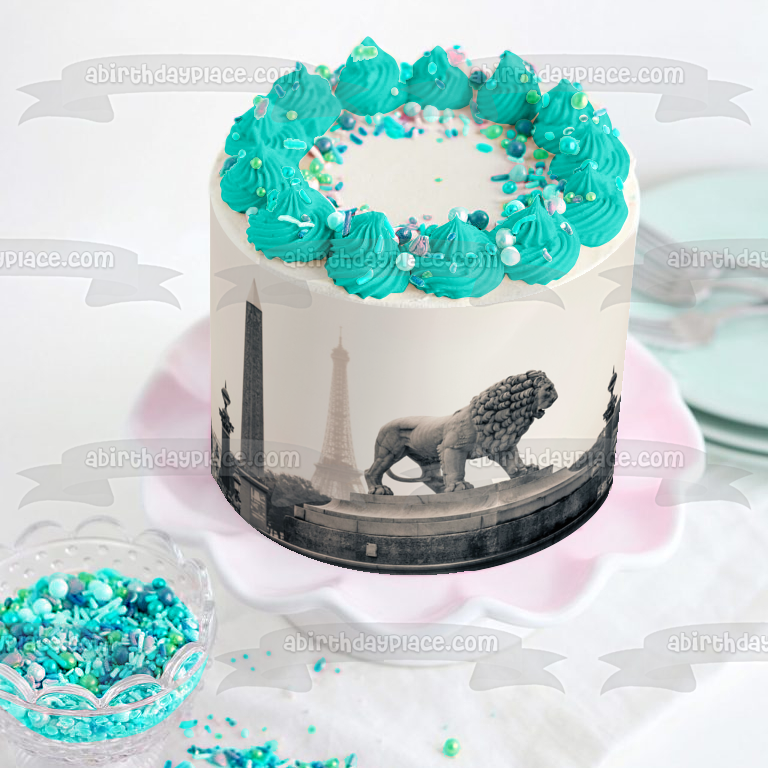 Lions Personalized Cake Topper 8 Inches Round Birthday Cake Topper