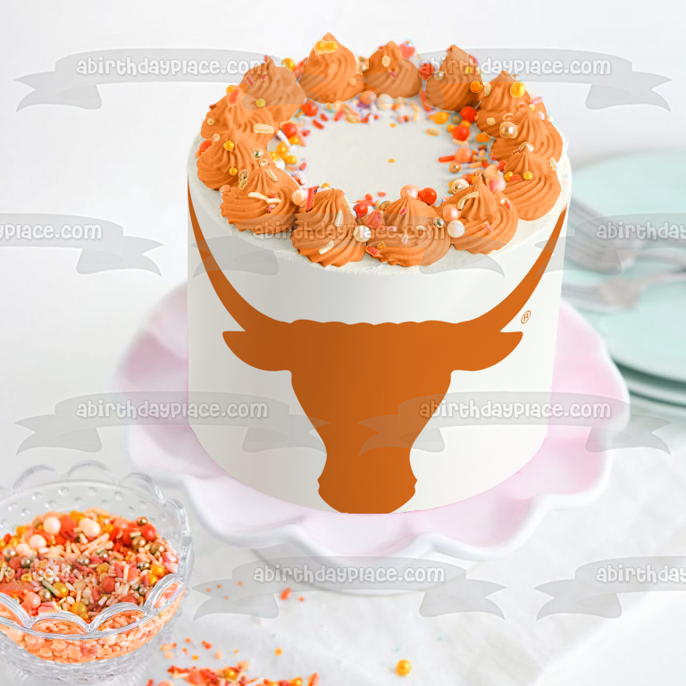 The University of Texas Longhorn Logo NCAA Texas Longhorns Athletics University of Texas at Austin Edible Cake Topper Image ABPID24504