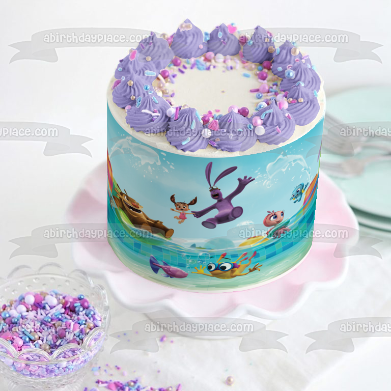 Kate and Mim Mim Lily Boomer Tack Gobbie Swimming Edible Cake Topper Image ABPID25506