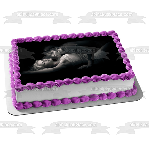 True Blood Sookie Stackhouse Bill Compton Imagen comestible para decoración de tarta en blanco y negro ABPID27002 