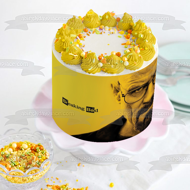 Breaking Bad Walter fondo blanco amarillo imagen comestible para decoración de tarta ABPID27022 